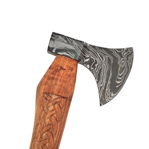 Hache viking avec optique damas, fourreau en cuir inclus,...