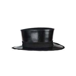 Chapeau médiéval en cuir à large bord, chapeau de pestiféré, noir