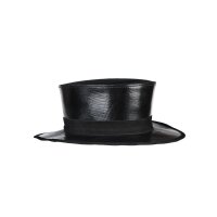 Chapeau médiéval en cuir à large bord, chapeau de pestiféré, noir