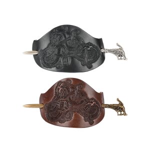 Barrette viking Haithabu en cuir avec aiguille