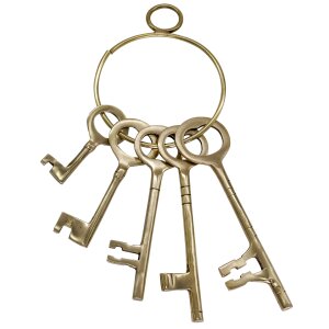 Medieval Dungeon Bunch of 5 Pure Brass Decorative Keys