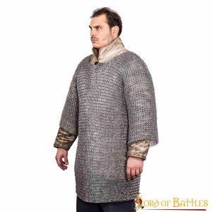 Round Ring Chainmail Medieval Half Sleeves Shirt...