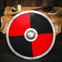 Bouclier viking anglo-saxon classique noir et rouge