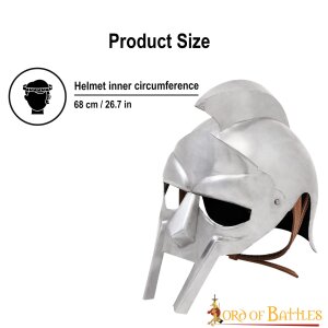 Casque légendaire en acier de gladiateur "Maximus" avec incrustation