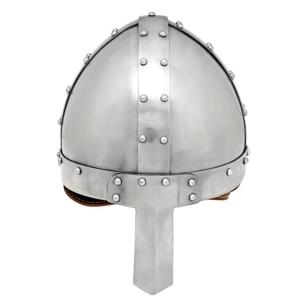 casque médiéval normand en acier à nez avec incrustation de cuir 16 Gauge (1,6 mm)