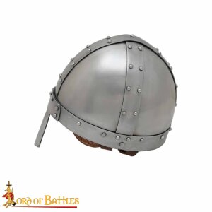 casque médiéval normand en acier à nez avec incrustation de cuir 16 Gauge (1,6 mm)