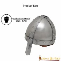 casque médiéval normand en acier à nez avec incrustation de cuir 16 Gauge (1,6 mm)