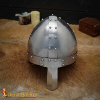 casque médiéval normand en acier à nez avec incrustation de cuir 16 Gauge (1,6 mm)