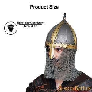 10e siècle Viking Varangian Rus Slav Gnezdovo Casque avec brins de chaîne non rivetés 16 Gauge (1,6 mm)