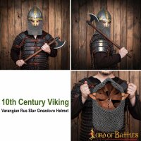 10e siècle Viking Varangian Rus Slav Gnezdovo Casque avec brins de chaîne non rivetés 16 Gauge (1,6 mm)