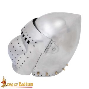 14th Century Full Visor Bascinet Helmet 14 gauge