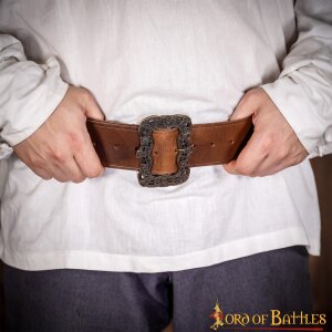 Ceinture large en cuir faite main