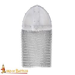 Casque Viking Masqué Avec Mailles - Acier Médiéval Reproduction Décorative