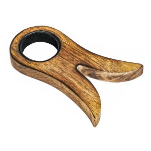 Handcrafted Genuine Wooden Horn stand with Suede Leather...