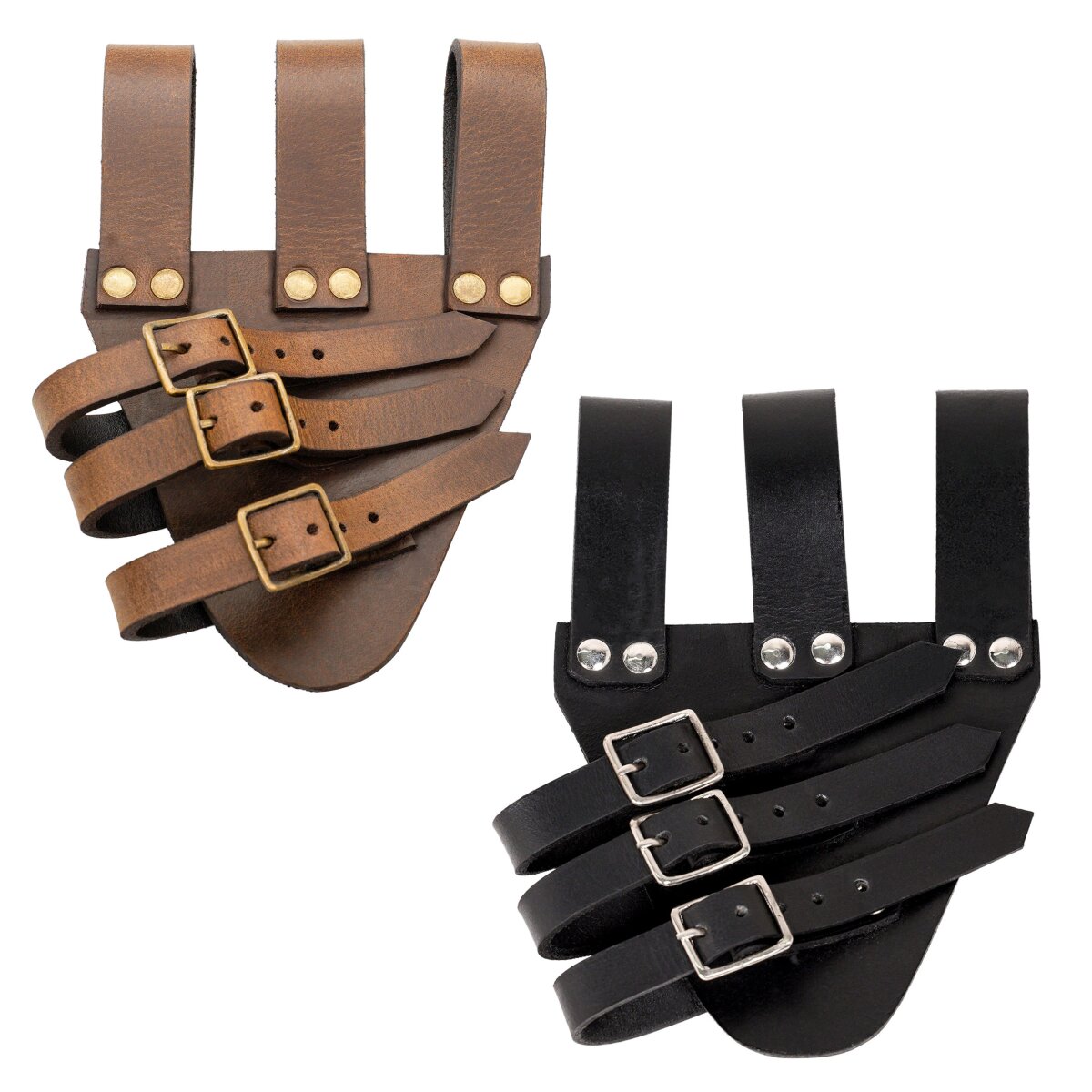 Tri Buckle Angled Sword Frog Genuine Leathercraft