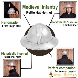 casque médiéval dinfanterie Kessel Hut ou Eisenhut Stahlhelm