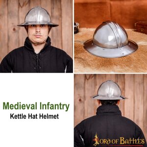 casque médiéval dinfanterie Kessel Hut ou Eisenhut Stahlhelm