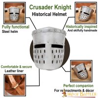 Chevalier croisé Casque historique en pot