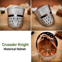 Chevalier croisé Casque historique en pot