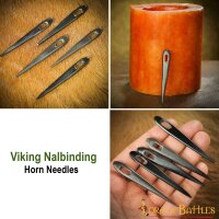 Viking Nalbinding Aiguilles à relier en corne Set de 5 aiguilles