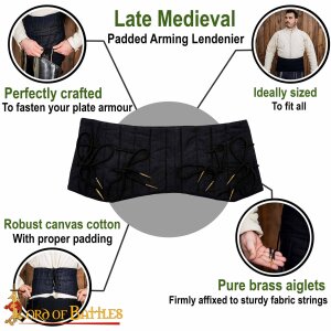 Ceinture darmure médiévale rembourrée Lendenier noir