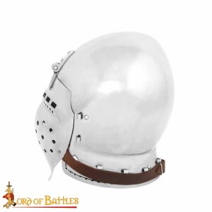 Coiffe de cymbale bascinet de la fin du Moyen Âge avec visière pliante 16 Gauge (1,6 mm)