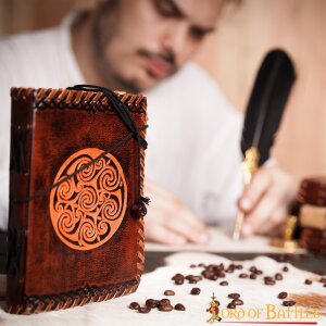 Journal artisanal avec design de spirale celtique Livre en cuir avec pages faites à la main