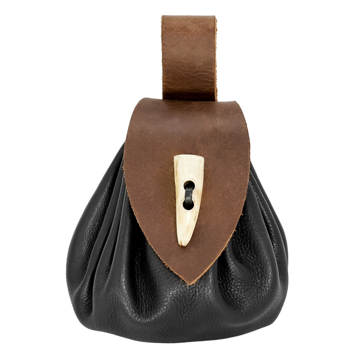 Sac de ceinture en cuir avec bouton en corne