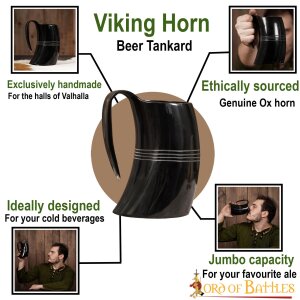 chope de bière médiévale viking en corne faite à la main