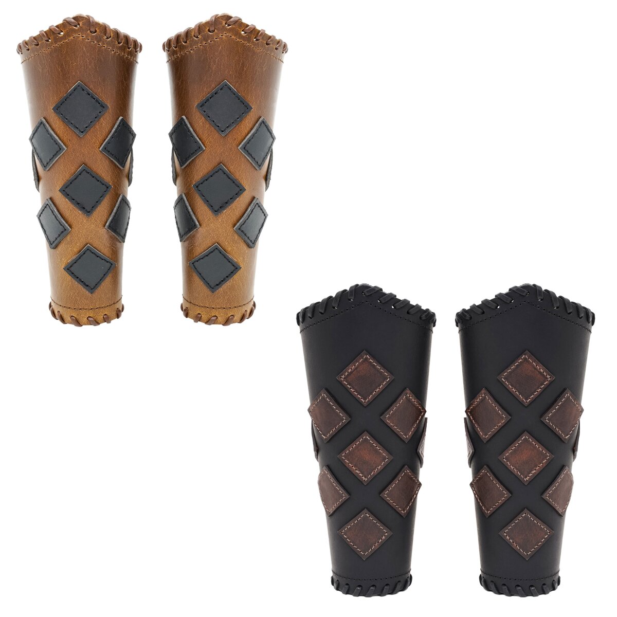 Fantasy Bracers Handcrafted Genuine Leathercraft for LARP...