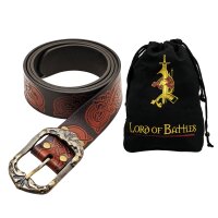 Ceinture en cuir faite main avec motif en relief au design viking et boucle en laiton