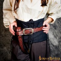 Ceinture en cuir faite main avec motif en relief au design viking et boucle en laiton