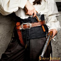 Ceinture en cuir faite main avec motif en relief au design viking et boucle en laiton