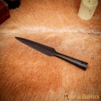 pointe de lance médiévale noire, forgée à la main en acier au carbone tranchante