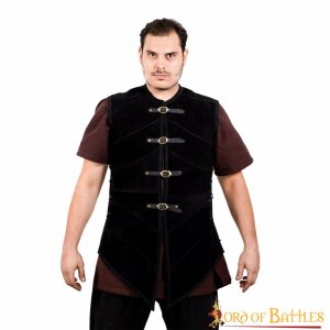 Veste ou gilet en daim Larp noir