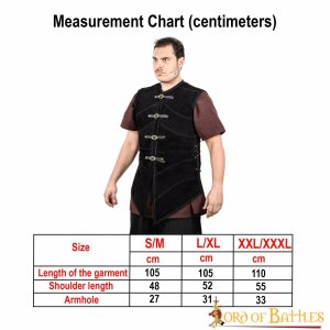 Veste ou gilet en daim Larp noir