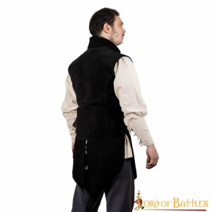 Gilet en daim noir "Adrian