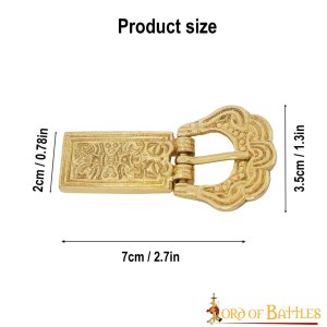 Boucle de ceinture viking avec plaque à rivets en laiton