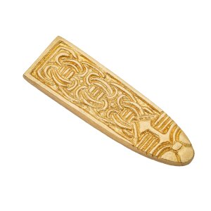 Fermoir dextrémité de ceinture Viking motif de nœuds en laiton