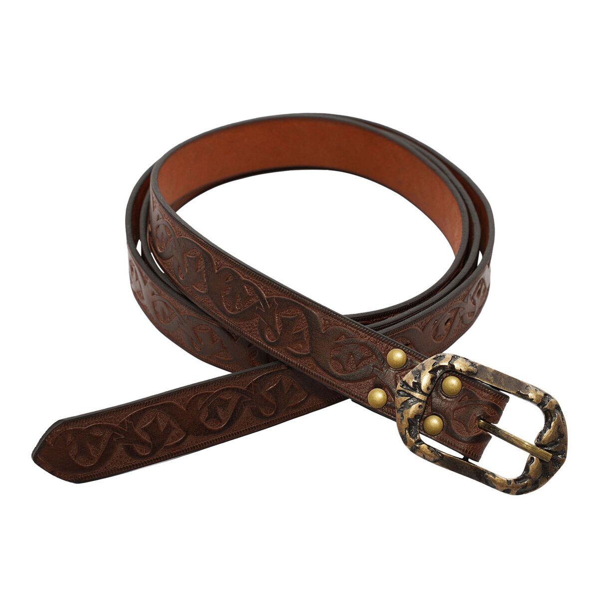 Ceinture larp avec motif en relief et boucle en laiton...