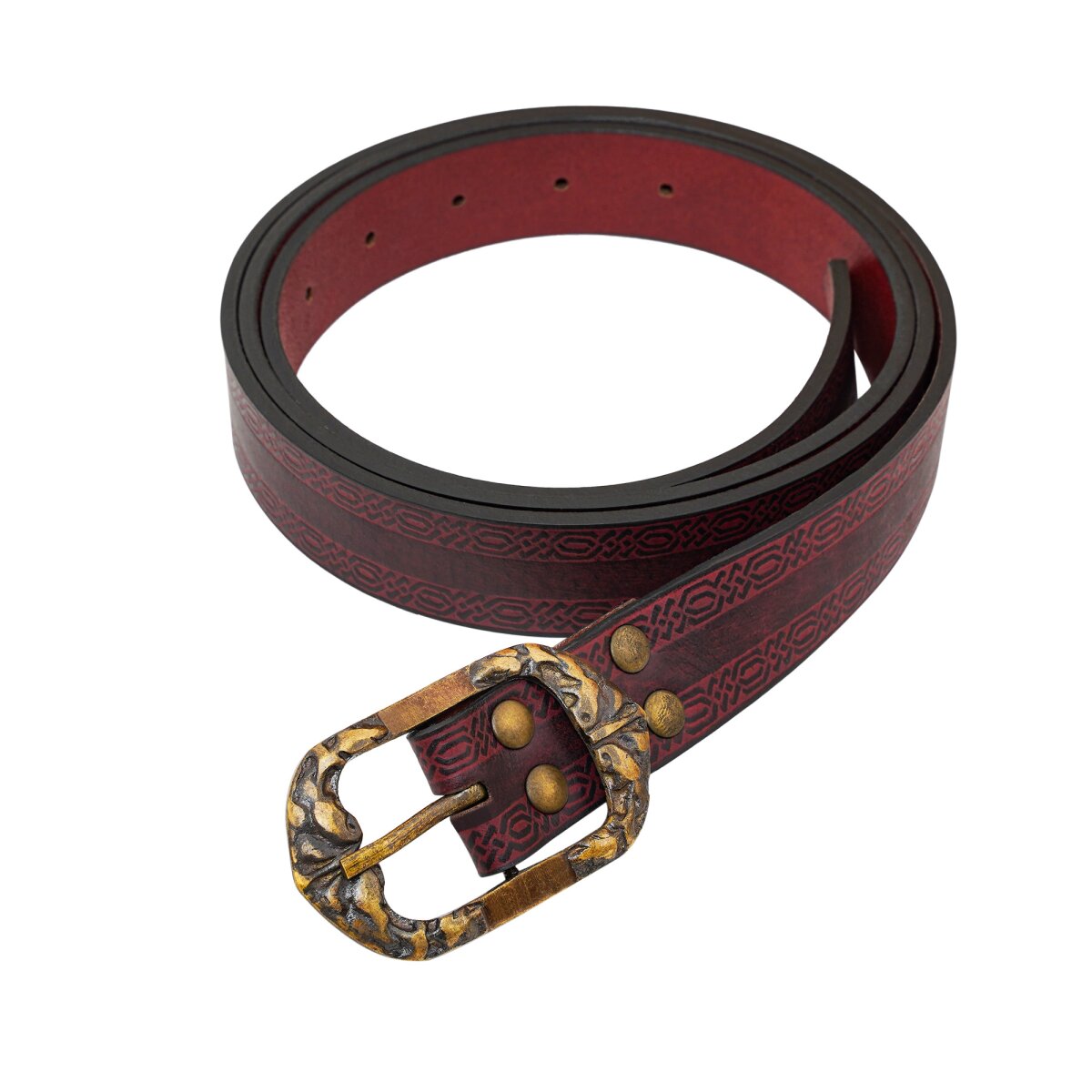 Ceinture en cuir larp avec motif de nœud nain en...