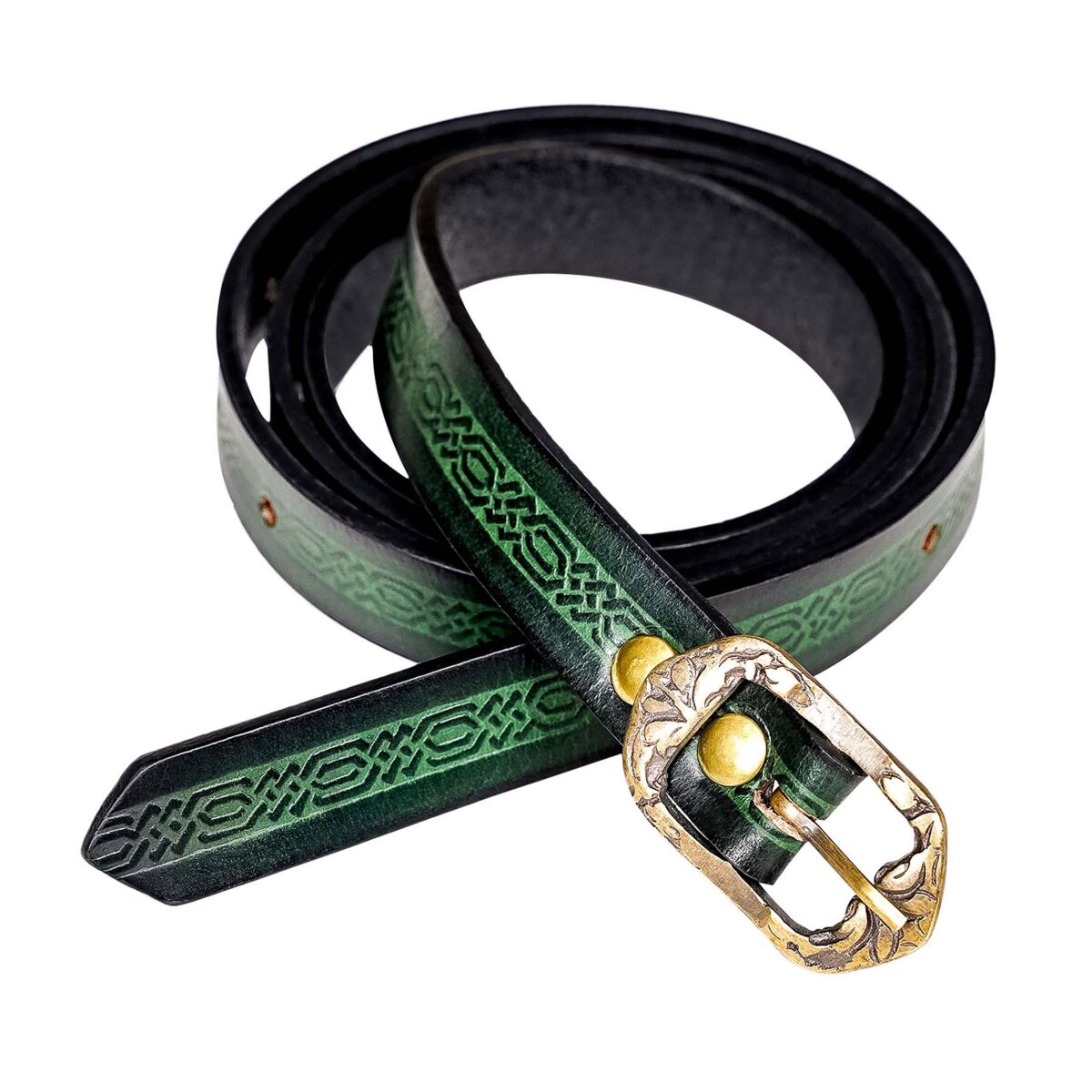 Ceinture en cuir larp avec motif de nœud nain en...