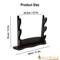 Présentoir darmes pour 3 épées ou haches en bois dur Marron foncé