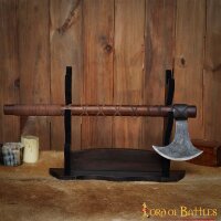 Présentoir darmes pour 3 épées ou haches en bois dur Marron foncé
