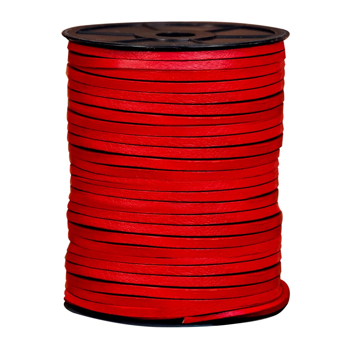 50 Meter Lederband Spule Rolle, Rot 4x3mm