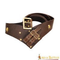 Ceinture de pirate en cuir avec support pour lépée Jolly Roger