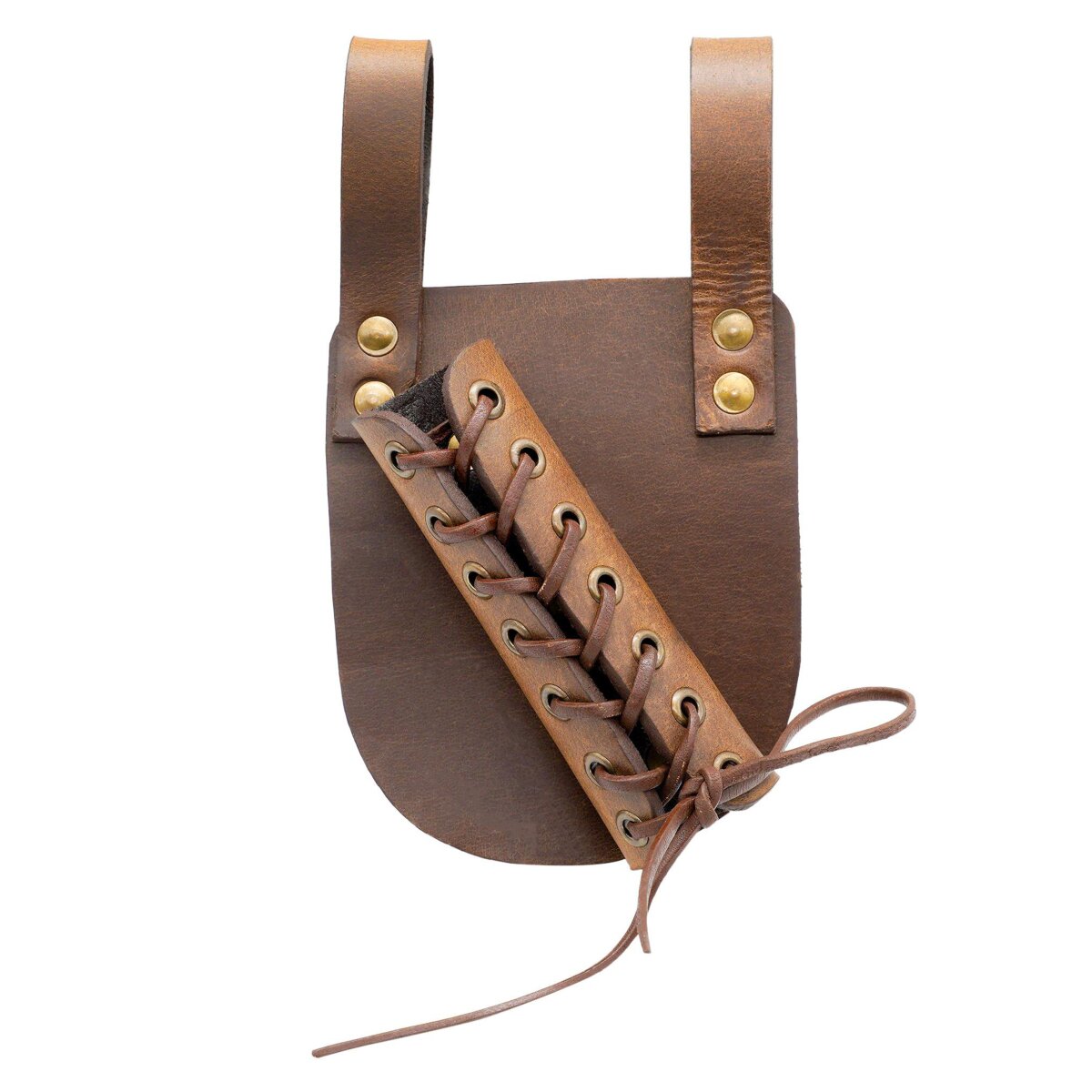 Porte-dague en cuir pour porter en biais Marron