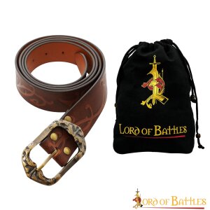 Ceinture LARP des elfes des bois en cuir marron