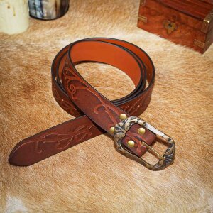 Ceinture LARP des elfes des bois en cuir marron