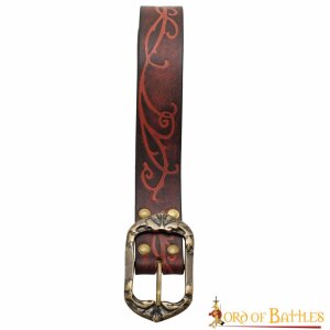 Ceinture elfe des bois en cuir rouge-brun